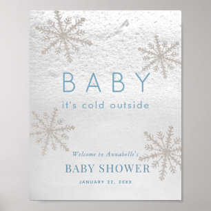 Baby seine kalte Outdoor Snowflake Blue Baby Dusch Poster