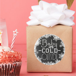 Baby seine kalte Outdoor White Snowflakes Blackboa Runder Aufkleber