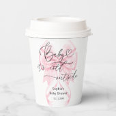 Baby seine kalte Outdoor Winter Pink Bow Babydusch Pappbecher (Rückseite)