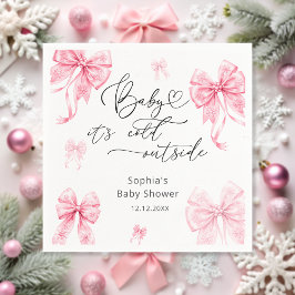 Baby seine kalte Outdoor Winter Pink Bow Babydusch Serviette