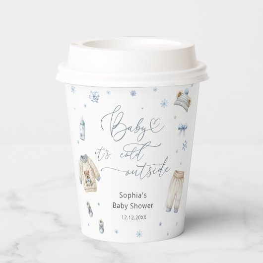 Baby seine kalte Outdoor Winterkleide Babydusche Pappbecher (Rückseite)