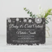 Baby seine kalte Outdoor Winterschneedusche Einladung (Stehend Vorderseite)