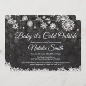 Baby seine kalte Outdoor Winterschneedusche Einladung (Vorne/Hinten)