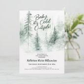 Baby seine kalte Outdoor Winterwalddusche Einladung (Stehend Vorderseite)