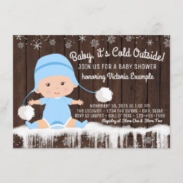 Baby seine kalte Outside Boy Baby Dusche Einladung