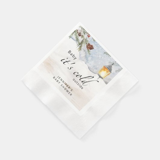 Baby seine kalten draußen Babydusche Servietten (Ecke)