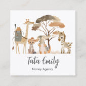 Baby Services Niedliche Tiere Business Card Quadratische Visitenkarte (Vorderseite)