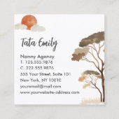 Baby Services Niedliche Tiere Business Card Quadratische Visitenkarte (Rückseite)