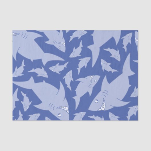 Baby Shark 1. Geburtstag Party Tissue Paper Seidenpapier (Vorderseite)