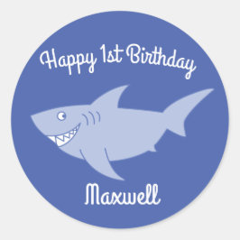 Baby Shark 1. Geburtstag Sticker Siegel