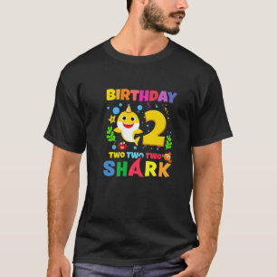 Baby Shark 2 2. Geburtstag 2 Jahre Jungen Mädchen  T-Shirt
