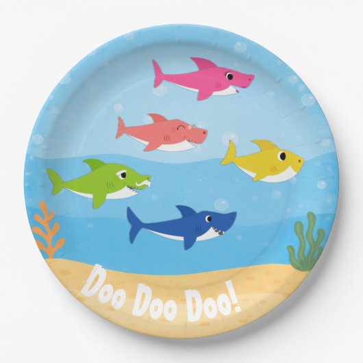 Baby Shark Abendplatten Pappteller (Vorderseite)
