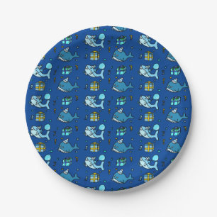 Baby Shark and Whales Personalisiert Boy's Birthda Pappteller