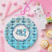 Baby Shark and Whales Personalisiert Boy's Geburts Pappteller (Party)
