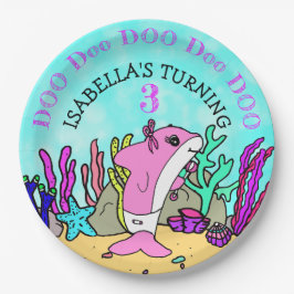 Baby Shark Aquamarin Coral Geburtstagsparty Pappteller