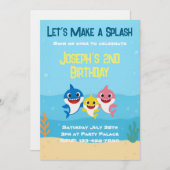 Baby Shark Birthday Invitation Einladung (Vorne/Hinten)