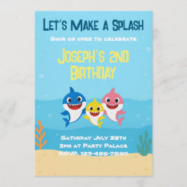 Baby Shark Birthday Invitation Einladung