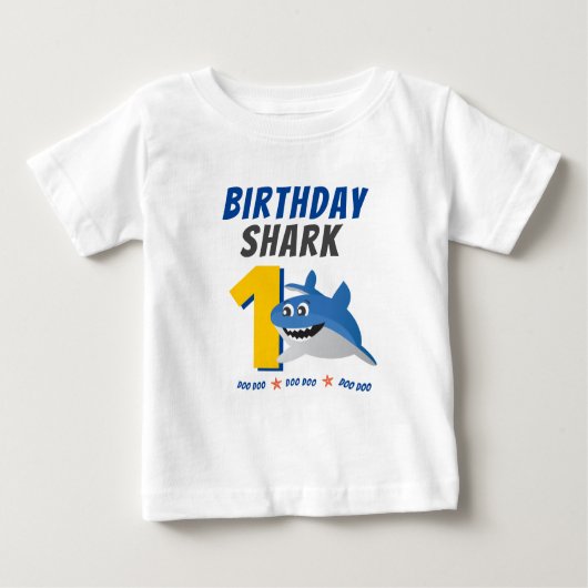 Baby Shark Birthday Shirt mit individuellem Alter (Vorderseite)