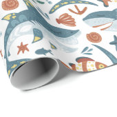 Baby Shark Boys Kindergeburtstag Gefallen-Geschenk Geschenkpapier (Rolleneckpunkt)
