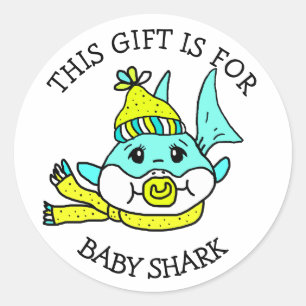 Baby Shark, Dieses Geschenk, wenn für Geschenk Tag Runder Aufkleber
