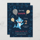 Baby shark einladung (Vorne/Hinten)