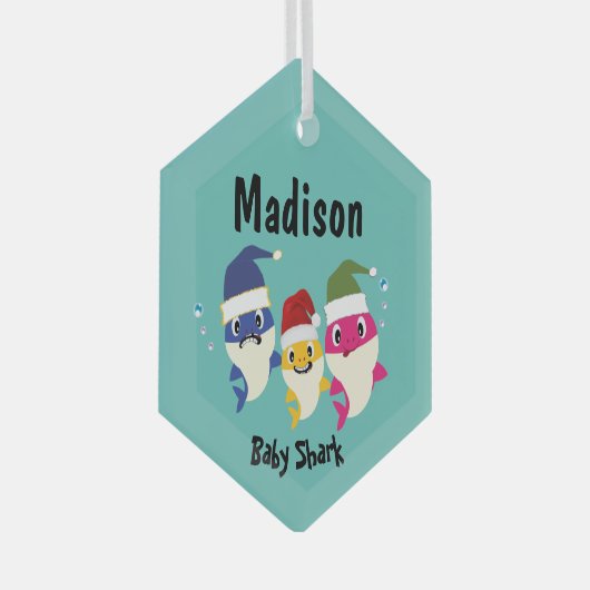 Baby Shark Festivals Phantastisch Ornament Aus Glas (Vorderseite Rechts)