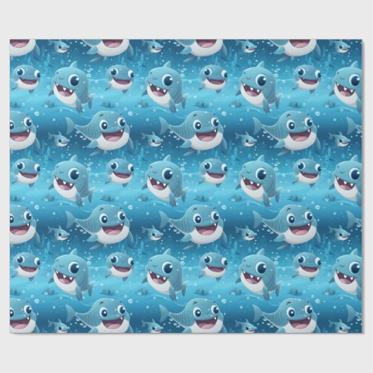 Baby Shark Fun Geschenkpapier (Flach)