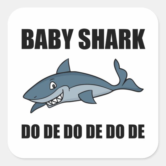 Baby Shark Funny Quadratischer Aufkleber (Vorderseite)
