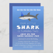 Baby Shark Geburtstagsparty Einladung für Kleinkin (Vorne/Hinten)