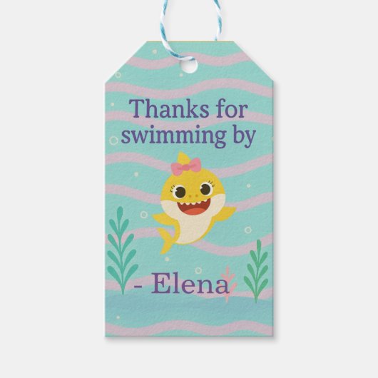 Baby Shark Geschenk Tags Geschenkanhänger (Vorderseite)