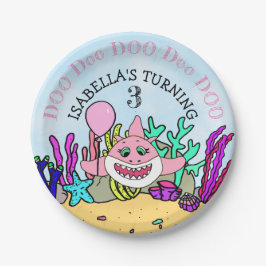 Baby Shark Girl's Birthday Party Pappteller