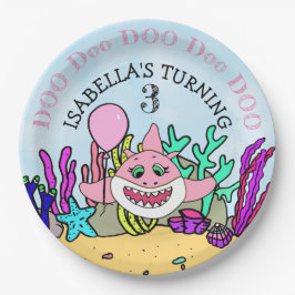 Baby Shark Girl's Birthday Party Pappteller