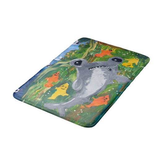 Baby Shark "Kunst von Kindern" Badematte (Schrägansicht)