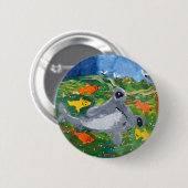 Baby Shark "Kunst von Kindern" Button (Vorne & Hinten)