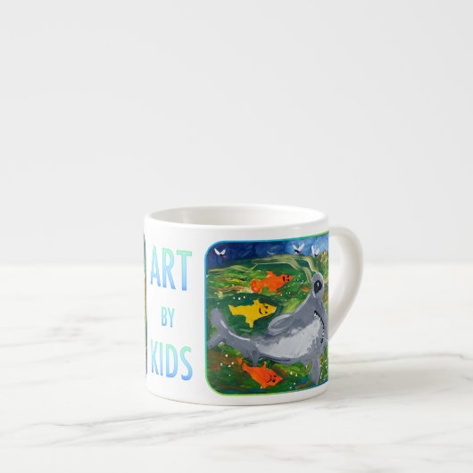 Baby Shark "Kunst von Kindern" Espressotasse (Vorderseite Rechts)