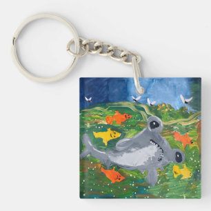 Baby Shark "Kunst von Kindern" Schlüsselanhänger