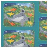 Baby Shark "Kunst von Kindern" Stoff (Nahaufnahme)