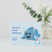 Baby Shark mit Foto Postkarte (Stehend Vorderseite)