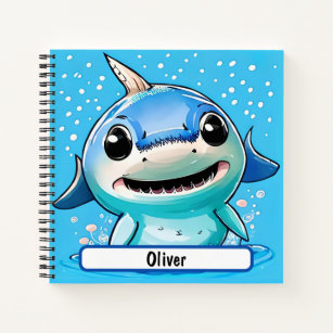 Baby Shark Notebook mit individueller Nametag Notizblock