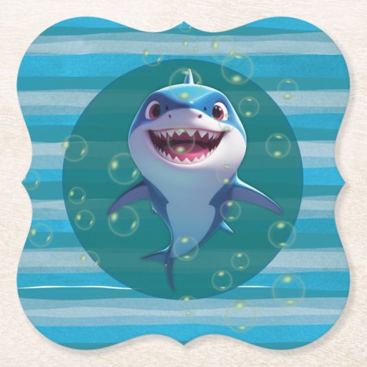 Baby Shark Paper Coasters Untersetzer (Vorderseite)