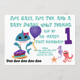 Baby Shark Personalisiert Birthday Party Einladung