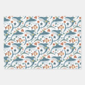 Baby Shark Wrapping Paper Flat Sheet Set 3 Geschenkpapier Set (Vorderseite 2)