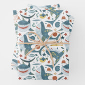 Baby Shark Wrapping Paper Flat Sheet Set 3 Geschenkpapier Set (Beispiel)