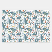 Baby Shark Wrapping Paper Flat Sheet Set 3 Geschenkpapier Set (Vorderseite)