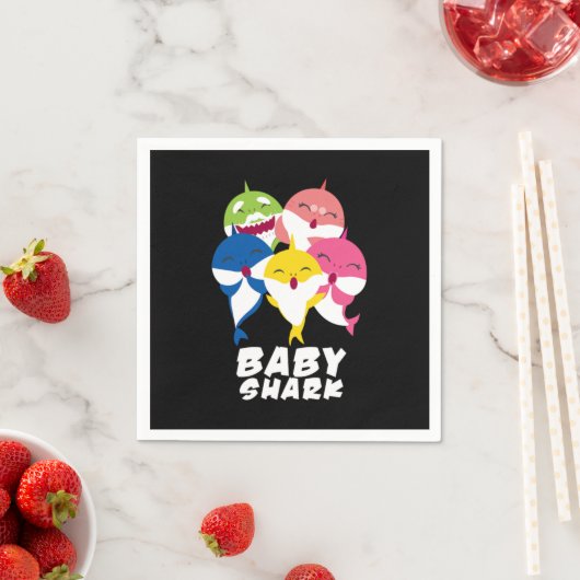 Baby Sharks Aquamarine Marine Life Oceanic Water S Serviette (Beispiel)