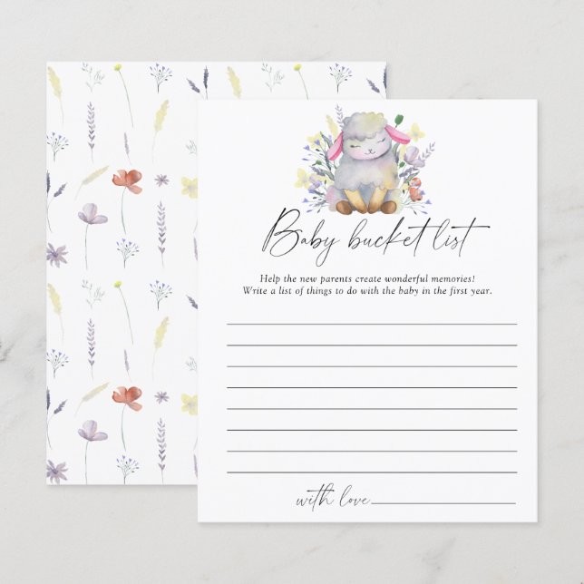 Baby Sheep - Baby Eimer List Game (Vorne/Hinten)