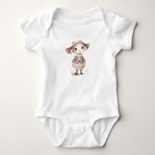 Baby Sheep Lamm in Kleid und Hut Strampler