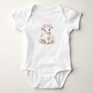 Baby Sheep Lamm mit Blume Strampler