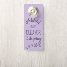 Baby Shhh schlafend Lavender Door Hanger