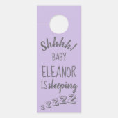 Baby Shhh schlafend Lavender Door Hanger Türanhänger (Vorderseite)